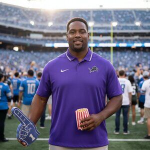 Nike Dri-Fit Polo Detroit Lions Color Purple Size XL